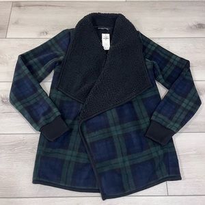Women’s Abercrombie & Fitch Sherpa Lined Fleece Sweater Cardigan Jacket NWT